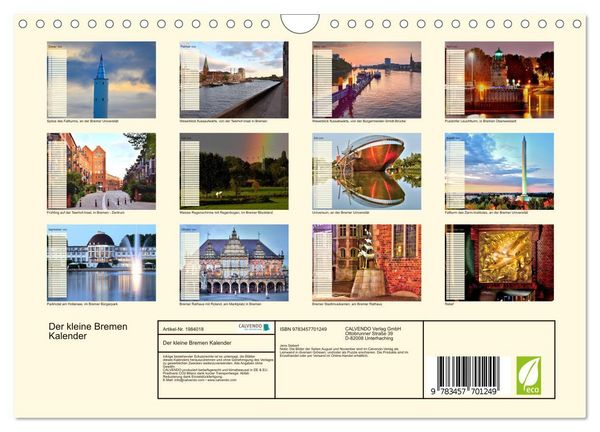 Produktbild: Der kleine Bremen Kalender (Wandkalender 2026 DIN A4 quer), CALVENDO Monatskalender