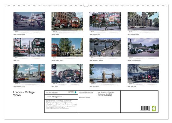 Produktbild: London - Vintage Views (Wandkalender 2026 DIN A2 quer), CALVENDO Monatskalender