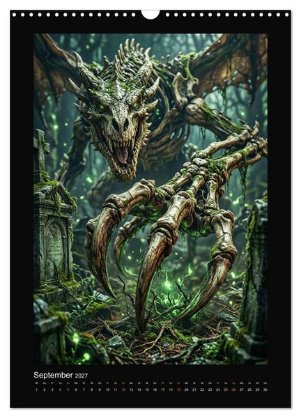 Produktbild: Drachen - Magische Herrscher, Dark‑Fantasy Wandkalender (Wandkalender 2027 DIN A3 hoch), CALVENDO Monatskalender