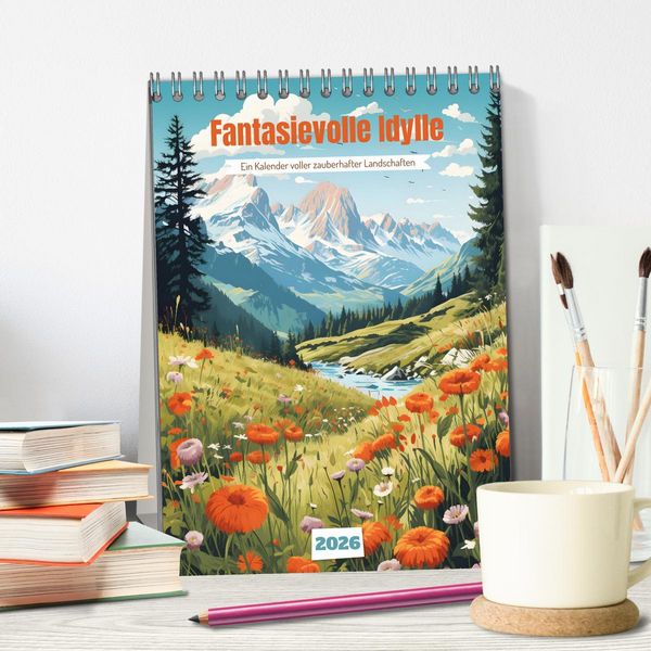 Produktbild: Fantasievolle Idylle (Tischkalender 2026 DIN A5 hoch), CALVENDO Monatskalender