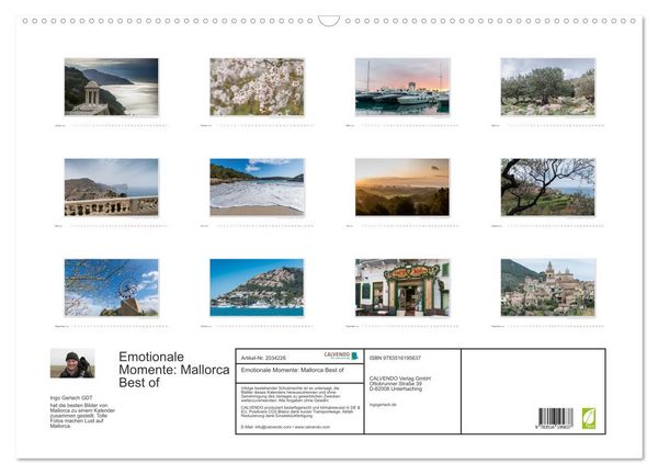 Produktbild: Emotionale Momente: Mallorca Best of (Wandkalender 2026 DIN A2 quer), CALVENDO Monatskalender