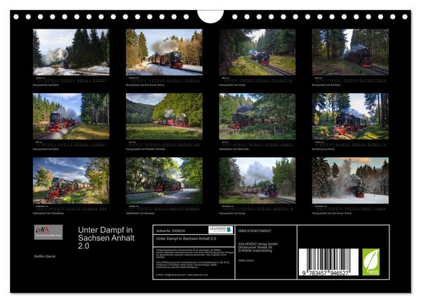 Produktbild: Unter Dampf in Sachsen Anhalt 2.0 (Wandkalender 2026 DIN A4 quer), CALVENDO Monatskalender