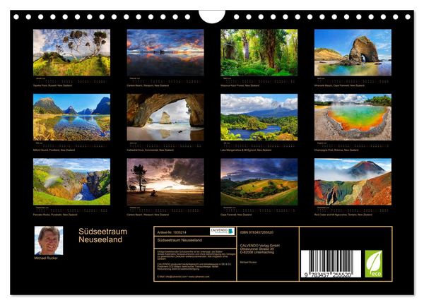 Produktbild: S&uuml;dseetraum Neuseeland (Wandkalender 2026 DIN A4 quer), CALVENDO Monatskalender