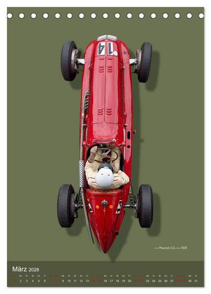 Produktbild: Legenden des Rennsports, Historic Grand Prix Cars 1925-1960 (Tischkalender 2026 DIN A5 hoch), CALVENDO Monatskalender