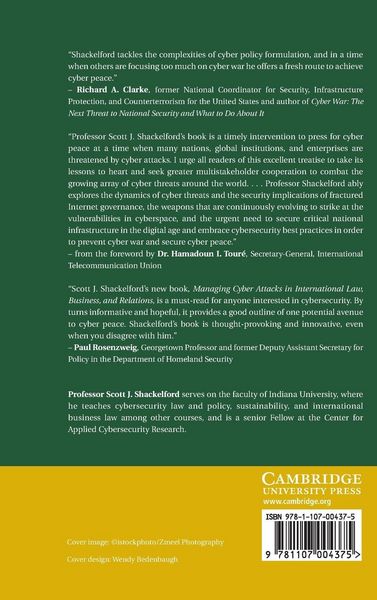 Produktbild: Managing Cyber Attacks in International Law, Business, and Relations