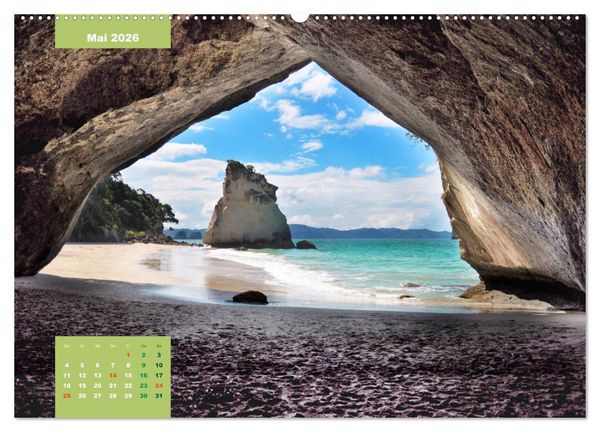 Produktbild: Erlebe mit mir die H&ouml;hepunkte von Neuseeland (hochwertiger Premium Wandkalender 2026 DIN A2 quer), Kunstdruck in Hochglanz