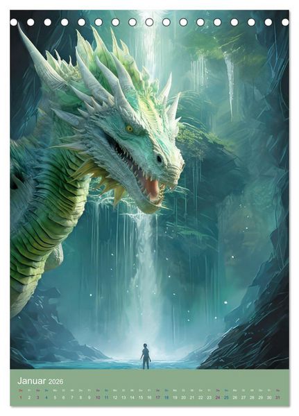 Produktbild: Sagenland der Drachen (Tischkalender 2026 DIN A5 hoch), CALVENDO Monatskalender