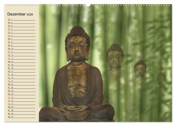 Produktbild: Buddha und Yin Yang (Wandkalender 2026 DIN A2 quer), CALVENDO Monatskalender