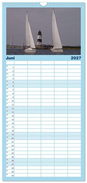Produktbild: Familienplaner 2027 - Segelboote - Eleganz in Vollendung mit 5 Spalten (Wandkalender, 21 x 45 cm) CALVENDO