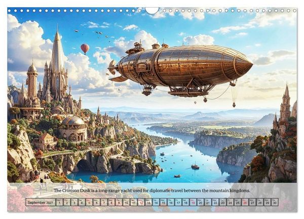 Produktbild: Chronicles of the crimson sky - A Steampunk Journey (Wall Calendar 2027 DIN A3 landscape), CALVENDO 12 Month Wall Calendar