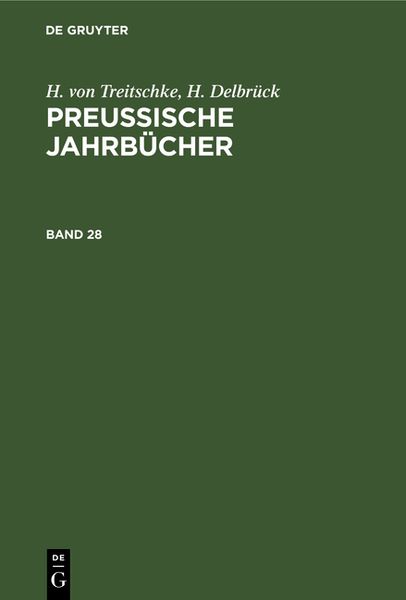 Produktbild: Preu&szlig;ische Jahrb&uuml;cher. Band 28
