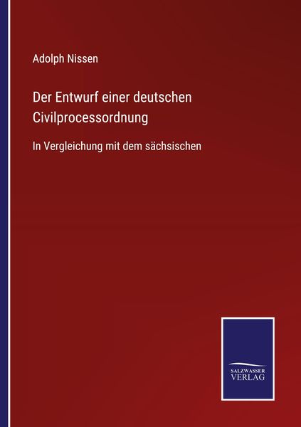 Produktbild: Der Entwurf einer deutschen Civilprocessordnung