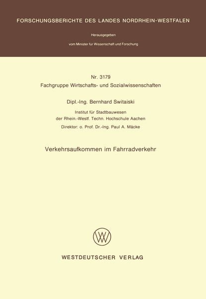 Produktbild: Verkehrsaufkommen im Fahrradverkehr