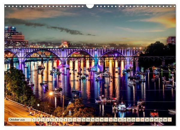 Produktbild: Metropolen - Nacht Skylines (Wandkalender 2026 DIN A3 quer), CALVENDO Monatskalender
