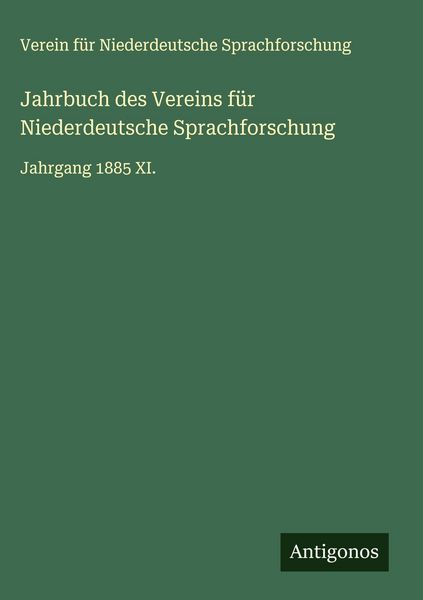 Produktbild: Jahrbuch des Vereins f&uuml;r Niederdeutsche Sprachforschung