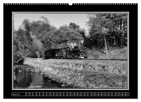 Produktbild: Unter Dampf - Mit der Pre&szlig;nitztalbahn durchs Erzgebirge (Wandkalender 2026 DIN A2 quer), CALVENDO Monatskalender