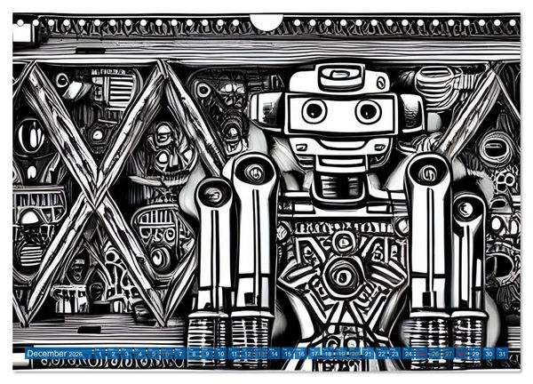 Produktbild: Robots (Wall Calendar 2026 DIN A4 landscape), CALVENDO 12 Month Wall Calendar