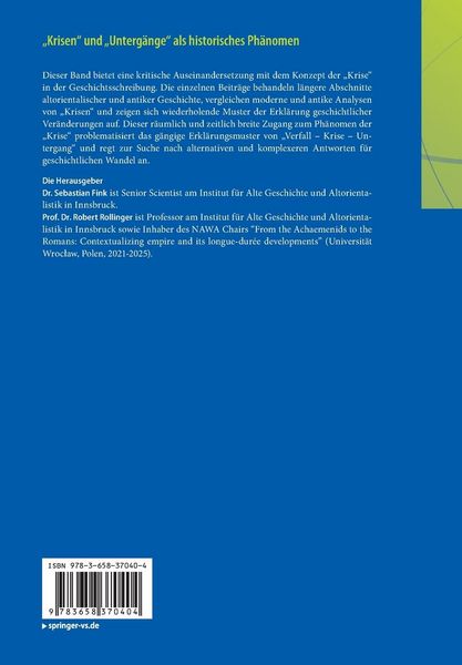 Produktbild: &bdquo;Krisen&ldquo; und &bdquo;Unterg&auml;nge&ldquo; als historisches Ph&auml;nomen