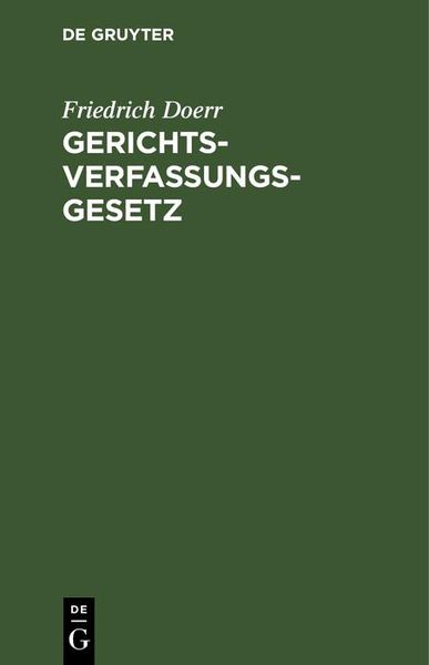 Produktbild: Gerichtsverfassungsgesetz