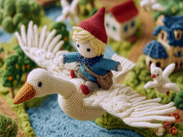 Produktbild: CALVENDO Puzzle Die wunderbare Reise des kleinen Nils Holgersson mit den Wildg&auml;nsen, Selma Lagerl&ouml;f | 1000 Teile Lege-Gr&ouml;&szlig;e 64x48cm Foto-Puzzle f&uuml;r gl&uuml;ckliche Stunden