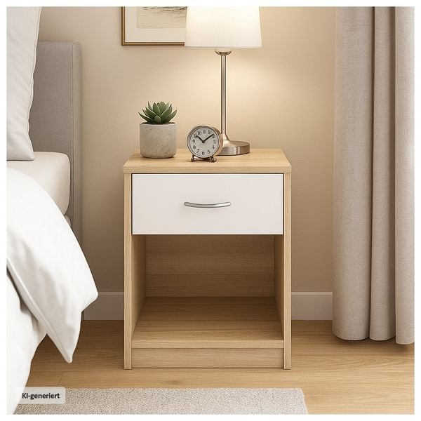 Produktbild: HTI-Living Nachtschrank mit 1 Schublade Nina Sonoma Wei&szlig;