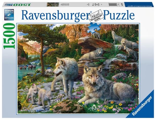 Puzzle Ravensburger Wolfsrudel im Frühlingserwachen 1500 Teile