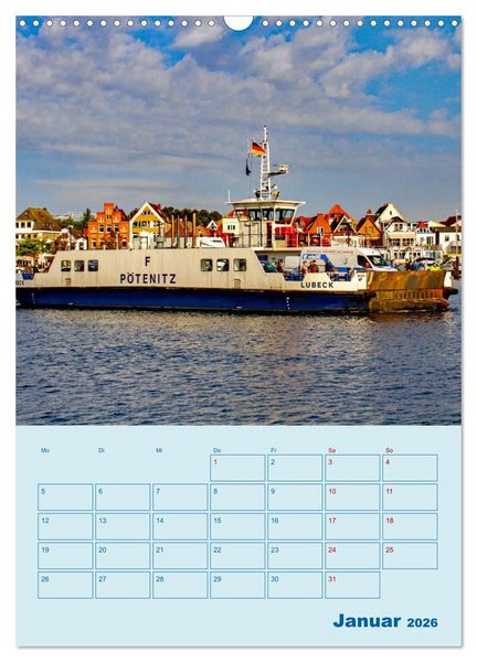 Produktbild: Priwall bei Travem&uuml;nde &ndash; Terminplaner (Wandkalender 2026 DIN A3 hoch), CALVENDO Monatskalender