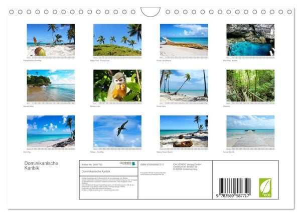 Produktbild: Dominikanische Karibik (Wandkalender 2027 DIN A4 quer), CALVENDO Monatskalender