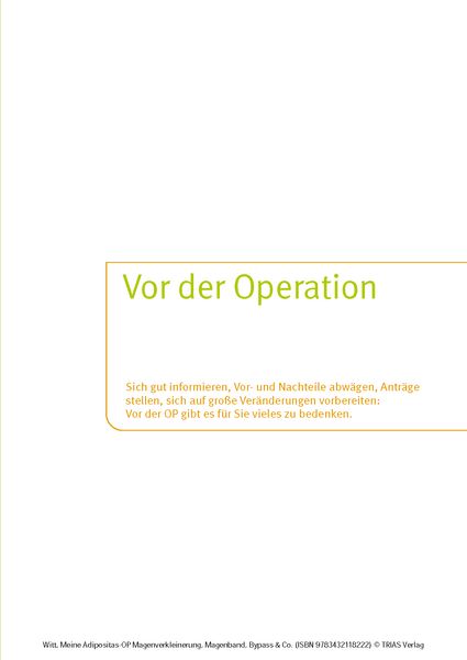 Produktbild: Meine Adipositas-OP. Magenverkleinerung, Magenband, Bypass & Co.
