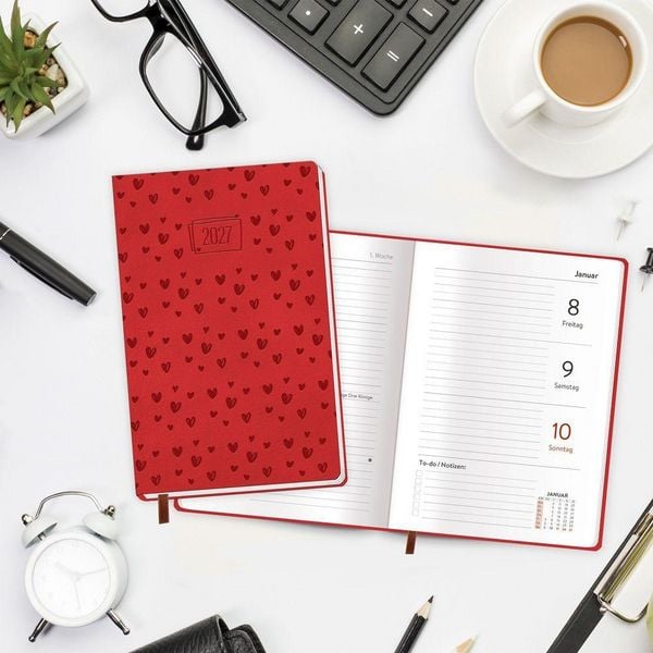 Produktbild: TR&Ouml;TSCH - Taschenkalender A6 Soft Touch Herzchen 2027