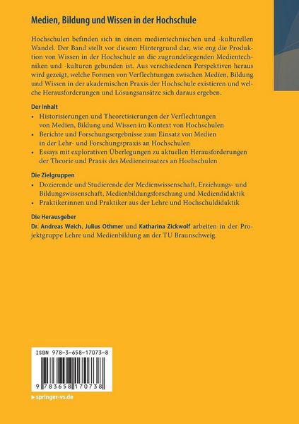 Produktbild: Medien, Bildung und Wissen in der Hochschule