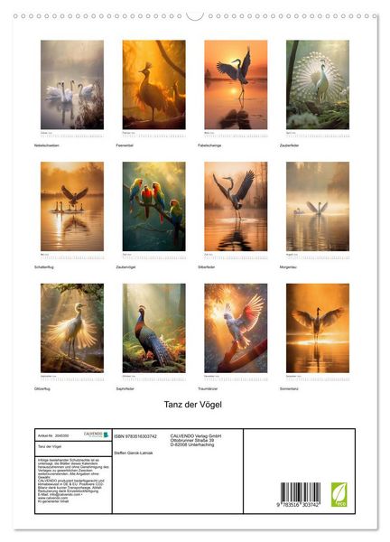 Produktbild: Tanz der V&ouml;gel (hochwertiger Premium Wandkalender 2026 DIN A2 hoch), Kunstdruck in Hochglanz