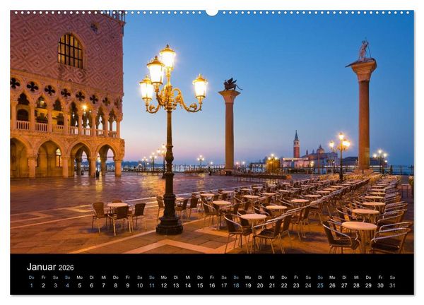 Produktbild: Venedig bei Nacht 2026 (Wandkalender 2026 DIN A2 quer), CALVENDO Monatskalender