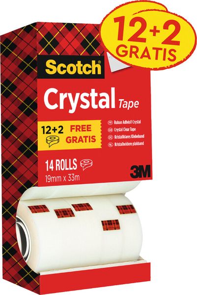 Produktbild: Scotch&reg; Klebeband Crystal, 19 mm x 33 m 14 Rollen Promotionspackung