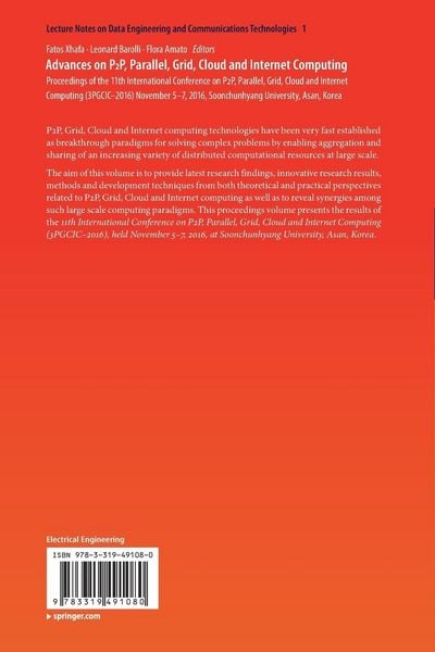 Produktbild: Advances on P2P, Parallel, Grid, Cloud and Internet Computing