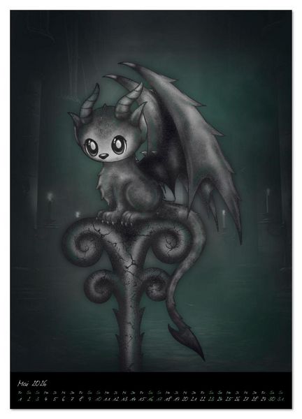 Produktbild: Gothic Fantasy Tiere (Wandkalender 2026 DIN A3 hoch), CALVENDO Monatskalender