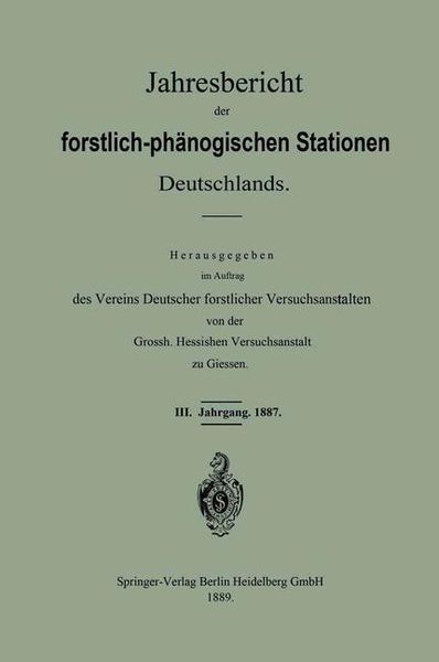 Produktbild: Jahresbericht der forstlich-ph&auml;nologischen Stationen Deutschlands
