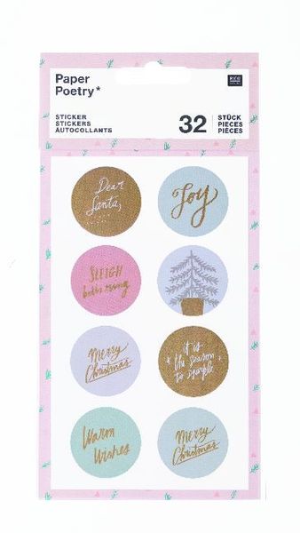 Produktbild: Sticker, Jolly Christmas, Pastell/rund