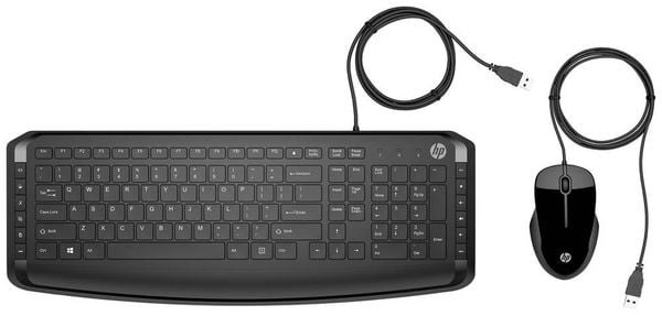 HP Pavilion 200 Kabelgebunden, USB Tastatur, Maus-Set Deutsch, QWERTZ Schwarz