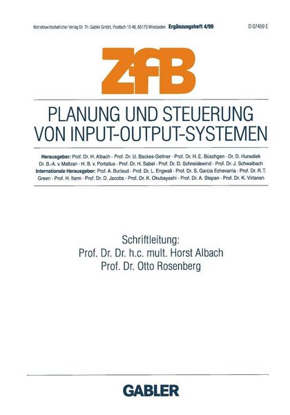 Produktbild: Planung und Steuerung von Input-Output-Systemen