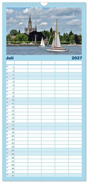 Produktbild: Familienplaner 2027 - Zauberhafter Westlicher Bodensee mit 5 Spalten (Wandkalender, 21 x 45 cm) CALVENDO