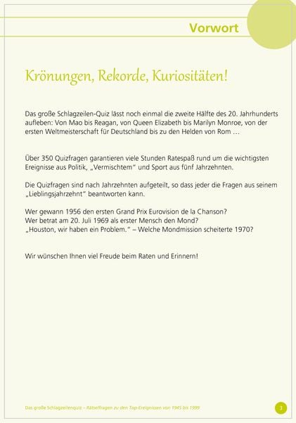 Produktbild: Das gro&szlig;e Schlagzeilen-Quiz. R&auml;tselfragen zu den Top-Ereignissen von 1950 bis 1999