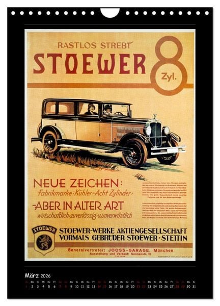 Produktbild: Historische Automobilplakate (Wandkalender 2026 DIN A4 hoch), CALVENDO Monatskalender
