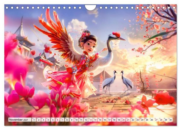 Produktbild: Chinesische Fantasy - Szenen inspiriert von Anime und Tradition (Wandkalender 2027 DIN A4 quer), CALVENDO Monatskalender