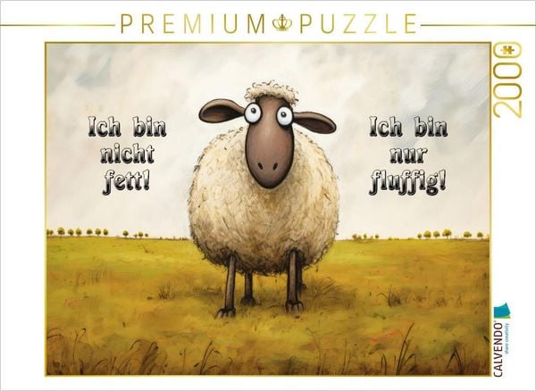 CALVENDO Puzzle Fluffiges Schaf | 2000 Teile Lege-Größe 90x67cm Foto-Puzzle für glückliche Stunden