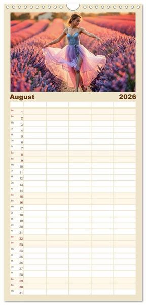 Produktbild: Familienplaner 2026 - Fl&uuml;gel aus Licht - Ballett in der Poesie der Natur mit 5 Spalten (Wandkalender, 21 x 45 cm) CALVENDO