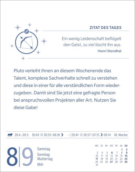 Produktbild: Sch&uuml;tze Sternzeichenkalender 2027 - Tagesabrei&szlig;kalender - Ihr Horoskop f&uuml;r jeden Tag