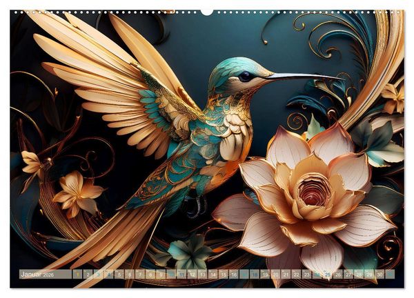 Produktbild: Tiere im Jugendstil - Eine Hommage an die Sch&ouml;nheit des Art Nouveau (Wandkalender 2026 DIN A2 quer), CALVENDO Monatskalender