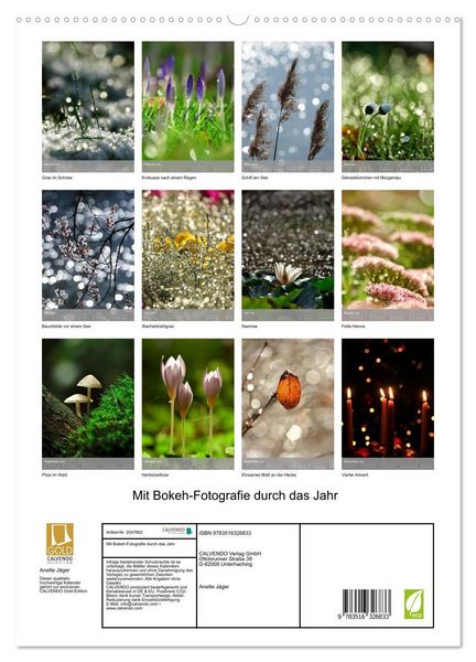 Produktbild: Mit Bokeh-Fotografie durch das Jahr (hochwertiger Premium Wandkalender 2026 DIN A2 hoch), Kunstdruck in Hochglanz