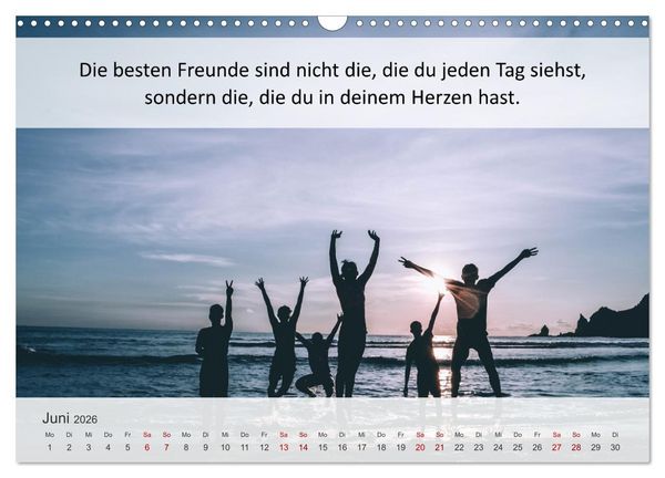 Produktbild: Motivationsspr&uuml;che Freundschaft (Wandkalender 2026 DIN A3 quer), CALVENDO Monatskalender